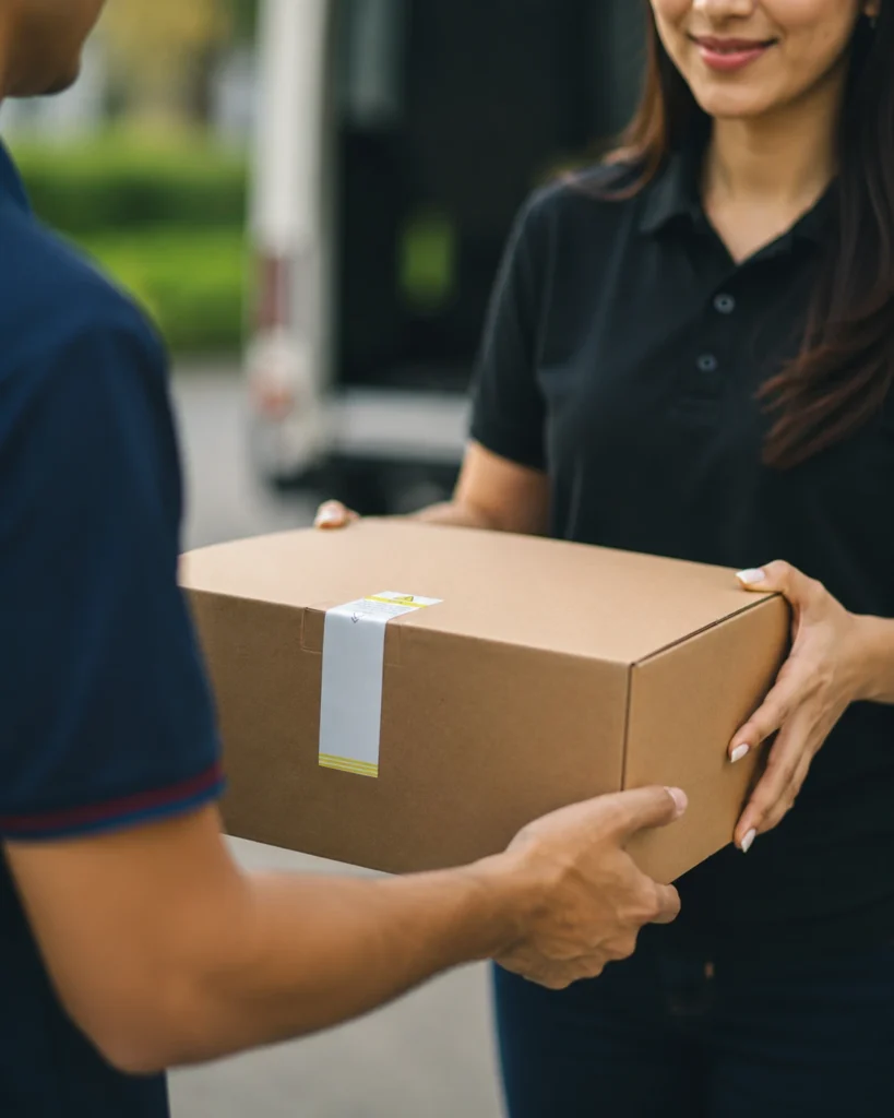 Professional parcel delivery service showcasing fast, secure and reliable global logistics solutions by Elyntis Global.