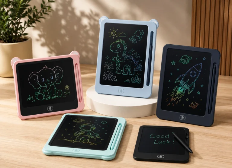 LCD writing tablets and electronic writing pads by Elyntis Global for OEM manufacturing, private label branding, wholesale distribution, global sourcing, import, and export